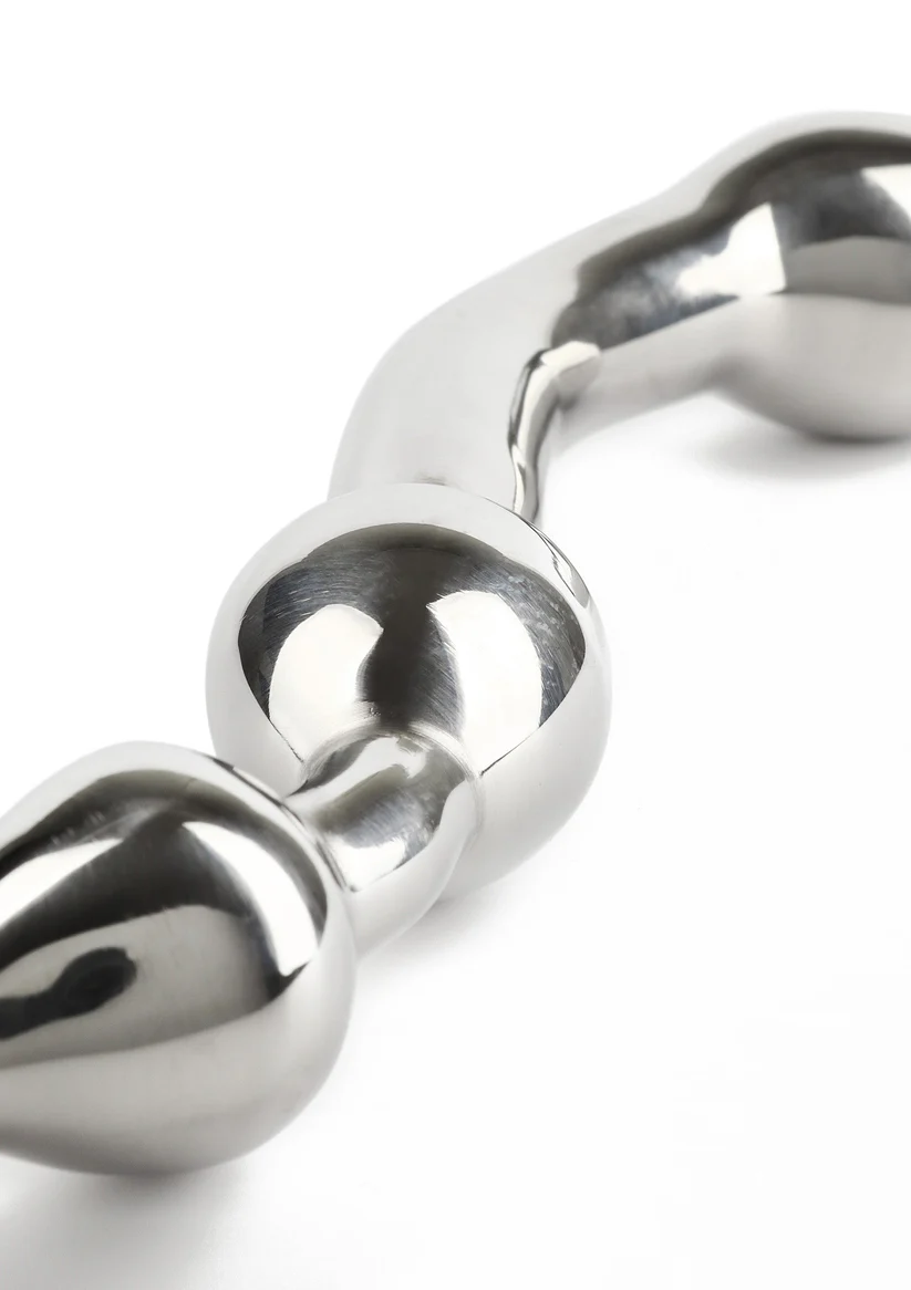 Analni Dildo od Nerđajućeg Čelika Multi Stim 22cm – Metalni Dildo sa Tri Kugle - Slika 5